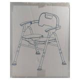 FACTORY SEALED - Foldable Shower Chair for Elderly & Disabled Adjustable Height, Soft Cushion Seat, 16-Inch Steel Grab Bar & Loofah, Supports Up to 350 lbs, FSA/HSA Eligible for Safe & Comfortable Bat