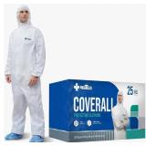 APPEARS NEW - Medtecs Hazmat Suits - 6 Sizes Options - Disposable Coveralls Suit, Medical Protective Coverall PPE Hazmat Suits - Size XL  - Retail: $160