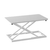 Decoholic White Small Single 24 inch Scissors Lift Keyboard and Mouse Riser,Height Adjustable Standing Desk Converter,for Ergonomic Sit Stand Workstations (24 inch WH) - corner broken (see images)