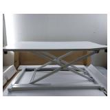 Decoholic White Small Single 24 inch Scissors Lift Keyboard and Mouse Riser,Height Adjustable Standing Desk Converter,for Ergonomic Sit Stand Workstations (24 inch WH) - corner broken (see images)