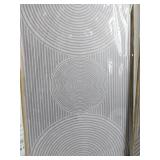 FACTORY SEALED - Ausril 3 Pcs Neutral Abstract Framed Wall Art, Mid Century Modern Canvas Wall Decor, Boho Geometric Line Wall Painting, Beige Minimalist Textured Art Print for Living Room Bedroom Off