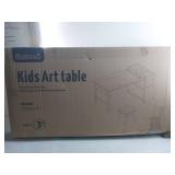 FACTORY SEALED - Bateso Kids Art Table and 2 Chairs Set with Roll Paper & Storage, Wooden Kid Craft Table for Drawing, Learning and Reading, Toddler Activity Play Desk for Home, Playroom or Classroom 