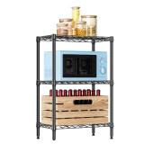 IZEUK 3 Tier Heavy Duty Steel Storage Shelves, Metal Shelf Wire Shelving Rack for Pantry, Kitchen, Cloakroom or Office Organization (13.8 D x 23.6" W x 35.5" H, 750LBS, Black)