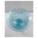 Vintage Swirled Aqua Blue Glass vase
