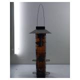Vintage Decorative Metal Bird Feeder with Leaf Design - 18 tall