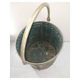 Antique Ornate Metal Ice Bucket with Classical Scene - 11.75 tall 11" dia