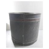 Large Vintage Black Metal Plant Pot - 12.5 tall 14.5" dia