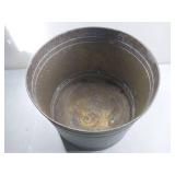 Large Vintage Black Metal Plant Pot - 12.5 tall 14.5" dia