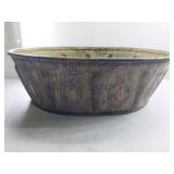 Vintage Decorative Metal Bowl with Embossed Pattern - 7 tall x 23" x 19"