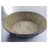 Vintage Decorative Metal Bowl with Embossed Pattern - 7 tall x 23" x 19"