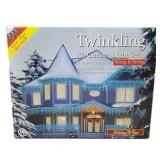 FACTORY SEALED - Holiday Time Twinkling 150 Curtain Blue Light Set Indoor/Outdoor - Powers On/Tested