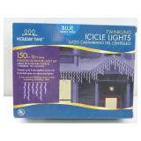 FACTORY SEALED - Holiday Time Twinkling 150 Curtain Blue Light Set Indoor/Outdoor - Powers On/Tested