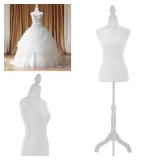 FACTORY SEALED - BLKMTY Female Mannequin Torso Dress Form Sewing Mannequin Manikin Body Height Adjustable Clothing Dress Model w/ Tripod Base Stand for Sewing Dressmakers Dress Jewelry Display, White
