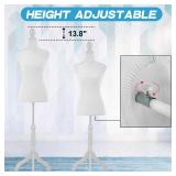 FACTORY SEALED - BLKMTY Female Mannequin Torso Dress Form Sewing Mannequin Manikin Body Height Adjustable Clothing Dress Model w/ Tripod Base Stand for Sewing Dressmakers Dress Jewelry Display, White