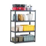 VEVOR Storage Shelves, 2400 lbs, 4 Tier Garage Storage Shelving, 15.5 D x 47" W x 72" H Adjustable Metal Shelves for Garage Shelves Utility Rack Shelf, Ideal for Kitchen, Warehouse, Basement, Black  -
