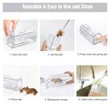 APPEARS NEW - 4 Pcs Humane Mouse Traps Indoor for Home, Live Mouse Trap, Reusable Mice Trap Catcher for House & Outdoors (4Pack)