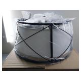 NZZDYI 15.7 Black Drum Chandelier,3-Light Modern Farmhouse Chandelier,White Fabric Drum Shade Pendant Light Fixture for Dining Room Kitchen Island Bedroom Entryway  - Retail: $110