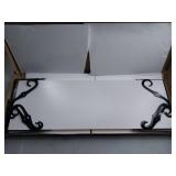 APPEARS NEW - DINZI LVJ Long Wall Shelves, 35.5 x 11.75 Inch Large Floating Shelves Set of 2, Wide Display Shelf Wall Mounted with Brackets, Easy Hanging for Living Room, Toilet, Office, Bedroom, Whit