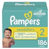 FACTORY SEALED - Pampers Swaddlers Diapers Size 2  186 Count