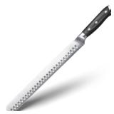 APPEARS NEW - YFWOOD Slicing Carving Knife, 12 inch Brisket Knife for Meat Cutting, BBQ, Turkey Razor Sharp High Carbon Stainless Steel Slicing Knives, Full Tang, Ergonomic Handle, Professional Chef