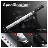 APPEARS NEW - YFWOOD Slicing Carving Knife, 12 inch Brisket Knife for Meat Cutting, BBQ, Turkey Razor Sharp High Carbon Stainless Steel Slicing Knives, Full Tang, Ergonomic Handle, Professional Chef