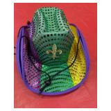 5 Mardi Gras cowboy felt  hats