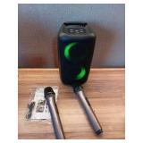 Karaoke Machine, Portable Bluetooth Speaker, PA Speaker with 2 Wireless Karaoke Microphones, Karaoke Machine for Adults Kids with Upgraded Subwoofer, Support TWS/TF/USB/AUX for Home Party Outdoor