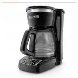 BLACK+DECKER 12-Cup Digital Coffee Maker  Programmable  Washable Basket Filter  Sneak-A-Cup  Auto Brew  Water Window  Keep Hot Plate  Black