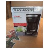 BLACK+DECKER 12-Cup Digital Coffee Maker  Programmable  Washable Basket Filter  Sneak-A-Cup  Auto Brew  Water Window  Keep Hot Plate  Black