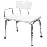 Carex Shower Bench and Shower Chair For Elderly and Disabled with Height Adjustable Legs, Tub Bench Converts to Right or Left Hand Entry, Shower Chair For Bathtub - Retail: $58