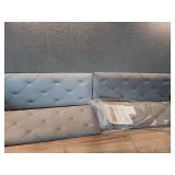 Peel and Stick Headboard for Queen Size, Upholstered Velvet Fabric Wall Mounted Headboard, Pack of 4 Panels (Each 31.5\"x11.5\", Light Gery)