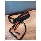 Dog Leash Hands Free with Zipper Pouch, Waist Dog Running Leash with Dual Handles and Bungee, Dogs Leashs Around Waist for Walking Jogging Hiking for Medium and Large Dogs (Red)