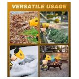 Saker Electric Cordless Leaf Blower with Adjustable Speed, Portable Handheld Leaf Blower with 2x 4.0Ah Batteries for Patio Cleaning, Lawn Care, Yellow - Retail: $50