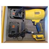 Saker Electric Cordless Leaf Blower with Adjustable Speed, Portable Handheld Leaf Blower with 2x 4.0Ah Batteries for Patio Cleaning, Lawn Care, Yellow - Retail: $50