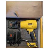 Saker Electric Cordless Leaf Blower with Adjustable Speed, Portable Handheld Leaf Blower with 2x 4.0Ah Batteries for Patio Cleaning, Lawn Care, Yellow - Retail: $50