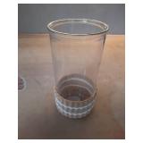 12"x 6.3" Pillar Glass and Rattan Lantern Candle Holders Brown - Threshold designed with Studio McGee