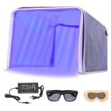 Portable LED Blue Light Box, Safe and Effective Blue Ray Light 144LED Three-Sided Lighting Home Use - Retail: $85