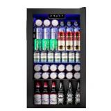 17.7 in.W Single Zone 130-Cans Freestanding/Built-in Beverage Refrigerator Cooler in Black, Reversible Door - Retail: $200