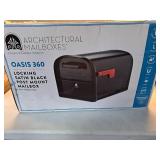 Architectural Mailboxes 6300 Oasis 360 Post Mount Locking Drop Mailbox - Black - Retail: $99