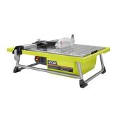 Open Box Ryobi WS722 7 Inch 4.8 Amp Portable Tabletop Wet Tile Saw with Miter Guide and Induction Motor - Retail: $149