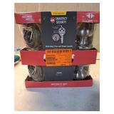 Kwikset 992 Juno Entry Knob and Double Cylinder Deadbolt Combo Pack featuring SmartKey in Satin Nickel