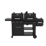 Oakford 1150 Pro 3-Burner Propane Gas and Offset Charcoal Smoker Combo Grill in Black - Retail: $799