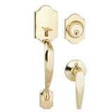 Toledo Fine Locks Double Cylinder Polish Brass Handle Set V1601COCAUS3 - Retail: $77