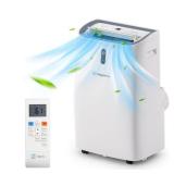 14,000 BTU Portable 4-in-1 AC Unit Heater Dehumidifier and Fan with Remote for Room Up to 700 sq. ft. in White - Retail: $745