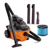 4 Gal. 5.0 Peak HP Portable Shop Vacuum Wet Dry Vac with Fine Dust Filter, Locking Hose and Attachments WD4070 - Retail: $100