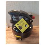 3 Gal. 120 PSI Portable Electric Oil-Free Light Duty Pancake Air Compressor with Fold Down Handle and 1-Quick Coupler - Retail: $68