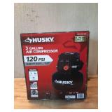 3 Gal. 120 PSI Portable Electric Oil-Free Light Duty Pancake Air Compressor with Fold Down Handle and 1-Quick Coupler - Retail: $68