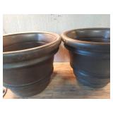 Vigoro Tuscany 15 in. Rust Resin Indoor/Outdoor Decorative Pots Planter (2-Pack)