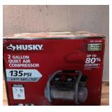 2 Gal. 135 PSI Portable Electric Oil-Free Quiet Jobsite Air Compressor with Dual Pressure Gauges and 1-Quick Coupler - Retail: $179