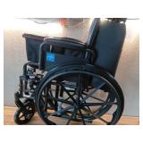 Medline Comfortable Folding Wheelchair with Swing-Back Desk-Length Arms and Swing-Away Footrests, 20W x 16D Seat - Retail: $150